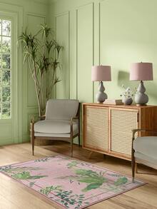 1 Buah Karpet Area Geometris Bunga Tanaman Tropis Warna Pink & Hijau, Bahan Kasmir Imitasi, Bentuk Persegi Panjang, Pola Gaya Pastoral Segar, Dapat Dicuci dengan Mesin, Cocok untuk Ruang Tamu, Kamar Tidur, Dekorasi Rumah Sehari-hari, Dekorasi Rumah Estetis - MultiWarna - View 7