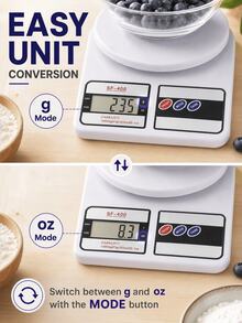 SMEGGEMS 10kg/1g 精密電子廚房秤，緊湊設計，LCD 顯示螢幕，耐用 ABS 材質，AAA 電池供電，支持便捷壁掛收納，備餐與烘焙必備工具 - 廚房秤 - 查看 5