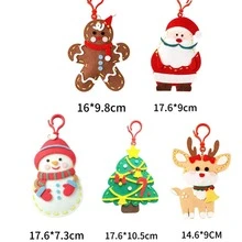 Kit Pembuatan Ornamen Natal dari Kain Felt Jahit Tangan DIY untuk Pemula, Berbagai Pola Karakter Natal Klasik, Set Proyek Kerajinan Tangan yang Menyenangkan, Sempurna untuk Membuat Dekorasi Gantung Pohon Natal, Pesta Liburan & Hadiah Kerajinan Tangan Interaktif Orang Tua-Anak - MultiWarna - View 11