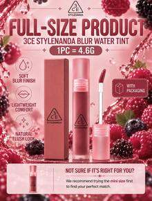 3CE Water Mist Lip Glaze #DOUBLE WIND, Ukuran Penuh 4.6g/Sampel 1.5g, Hasil Akhir Matte Lembut, Tidak Lengket, Pengunci Warna Membentuk Lapisan Sekali Sapu, Tahan Lama, Kebutuhan Sehari-hari - #ANGIN GANDA - View 6