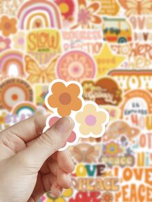 50pcs Groovy Boho Hippie Stickers For Skateboards, Guitars, Laptops, Scrapbooks, Suitcases, Refrigerators, Storage Boxes, Decor DIY Graffiti Stickers - A - View 7