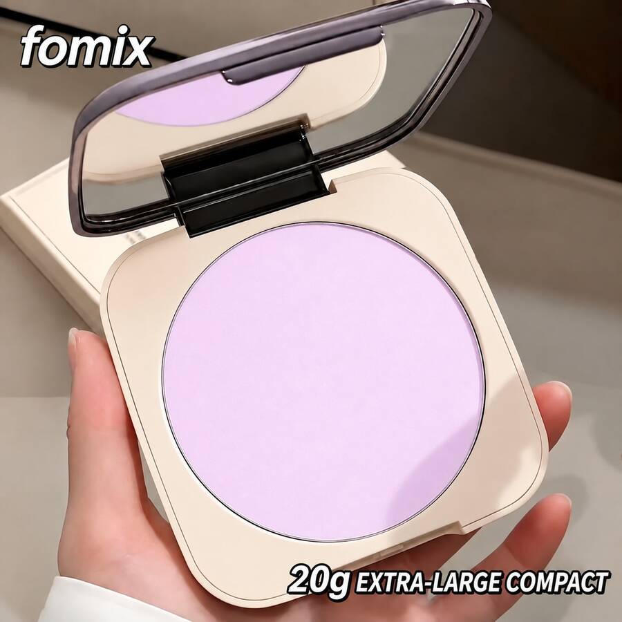 FOMIX 20g 超大容量柔焦定妝粉,輕盈控油壓粉,絲滑柔霧啞光妝效,長效柔焦,防水抗汗不結塊臉部粉餅 - 03#柔霧紫 - 查看 1