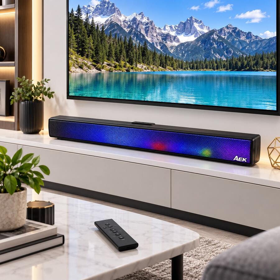 Bluetooth 5.0 Soundbar With RGB Lights, Remote Control, USB And Micro SD – 16W - View 1