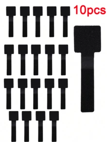 20/10pcs Solid Color Cable Management Clips, Self-Adhesive Nylon Reusable Cable Ties, Suitable For Desk, Cabinet, Home Appliance Cable Management, No-Drill Adhesive Design, Daily Use, Hook And Loop, Home Accessories, Wall Hanging, Photo Hanging, Fabric Glue, Home Decor - Multi-color - View 15