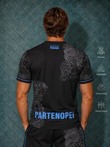 Men's Napoli Football Soccer Jersey Tee,Italia Naples Inspired Top, Ideal For Matches, Street, Parties & Daily Wear, For Men, Teens, Fans, Gift - Black - View 11