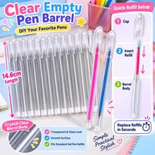 223-Piece Glitter Gel Pen Set, 25 Clear Pen Barrels + 198 Color Refills, 0.5mm Bullet Tip, Sparkling Multicolor Writing Pens For Journaling, Notes, Cards, Planners & DIY - 198 Refills + 25 Empty Pen Barrels - View 8