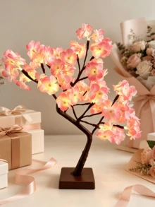 1 cái đèn bàn cây hoa anh đào 24 LED 45cm, nguồn kép USB/pin 3AA, trang trí trong nhà dịp Giáng sinh và Lễ Tạ ơn - Màu vàng - Xem 10