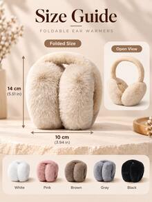 Women's Foldable Winter Ear Muffs, Cute Full Ear Coverage Warm Ear Muffs, Compact Foldable Design, Comfortable Ear Muffs, Suitable For Students, Campus, Commuting, Travel, Outdoor Walking, Daily Winter Wear, Cold Weather Accessories, Street Style, Creative Gift - Multicolor - View 10