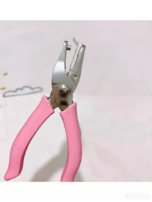 1 st handhållen mini hålslagare med gummibeläggning, bärbar hålslagare för handgjorda kort, lämplig för papper, gratulationskort, perforering av hängande prydnader, skolmaterial, pyssel hemma, back to school - rosa - Visa 13