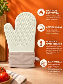 2pcs/1pc Heat-Resistant Microwave Oven Mitts, Silicone Baking Gloves, Non-Slip Kitchen Essentials, Home Decor, Autumn Decoration, Kitchen Decor & Accessories, Storage, Halloween, Thanksgiving, Christmas Cooking Gift - View 5