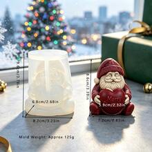 1pc Christmas Santa Claus Holding Apple Shaped Silicone Mold, Aromatherapy Candle Mold, Suitable For Desktop Creative Plaster Decor, Holiday Gift - S344 Santa Claus Holding Apple Mold - View 7