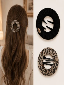 Hidden Round Flat Hair Claw Clip | Invisible Mini Claw Clip | Lightweight Comfortable No Pulling Hair | Daily French Elegant Updo Hair Accessory | Multiple Styles Available - Multicolor - View 12
