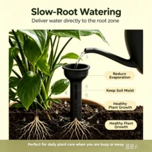 Plant Watering Stakes, Self-Watering System, Slow Release Waterer For Indoor Outdoor Plants, Flower Pots & Balcony Garden - Black - View 3
