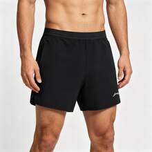 Li Ning Men's Quick-Dry Reflective Shorts, Breathable Fitness Casual Sports Wear AKSW119 - Black - View 3