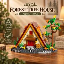 400+PCS Forest Cabin Building Block Set, 6 Styles Available, Mini Woodland House Model, Adult Collectible Desktop Display Decor, Each Style Sold Separately - Forest Cabin - View 6
