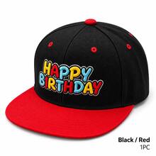 1pc Unisex Happy Birthday Embroidered Flat Brim Baseball Cap, Hip Hop Style Adjustable Streetwear Hat, Suitable For Casual Party Travel Daily Wear Gift - A - View 9