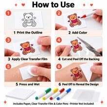 Mini Color DIY Tattoo Transfer Paper 50x70mm Precise Transfer Thermal Water Film Transfer Paper With Color Pen For Mini Thermal Printer - View 3