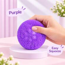 3-Color Pattern Soft Touch Ball, Soft Elastic Spiky Round Ball, Fun Sensory Educational Toy, Random Color Desktop Toy, Party Gift - Multicolor - View 7