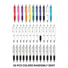 32/50pcs Multi-Color Minimalist Retractable Ballpoint Pens (32pcs/50pcs, Random Colors). Metal Clip With Colorful Non-Slip Grip, Smooth Writing. Suitable For Office, School And Daily Note-Taking, Bulk Set For Multiple Users, Practical Stationery To Improve Efficiency. - Multi-color - View 6