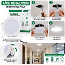 5W Recessed LED Light White 6500K – High Brightness Round LED Panel - White Red Light - View 5