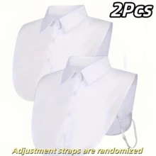 4/2/1 Pc Detachable Fake Collar, Unisex, Business Casual Versatile Sleeveless Dickey - Multicolor - View 17