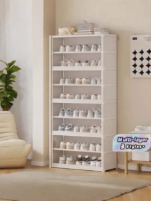 1pc Multi-Layer Storage Rack, Suitable For Shoes, Toys, Books And Clothes, Shoe Rack With Lid, Transparent Flip-Top Shoe Cabinet, Suitable For Hallway, Living Room, Bedroom, Kitchen, Holiday Gift - Multicolor - View 15