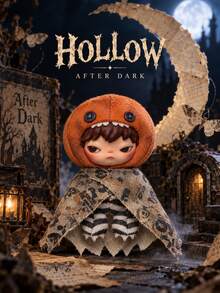 Hadiah Kotak Misteri Liontin Boneka Plush Seri Hirono Dark Field, Dekorasi Gantung Halloween Seri Hirono, Dekorasi Meja, Kotak Misteri, Aksesori Desain Kepala Labu - MultiWarna - View 1