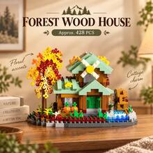 400+PCS Forest Cabin Building Block Set, 6 Styles Available, Mini Woodland House Model, Adult Collectible Desktop Display Decor, Each Style Sold Separately - Forest Cabin - View 10