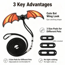 Adjustable Bat Wing Harness Leash For Reptiles, Includes 3 Sizes Base Plates, Bearded Dragon Harness And Leash Set, Suitable For Bearded Dragon, Lizard Reptile Clothing, Reptile Harness, Outdoor Walking And Training Gear, Halloween Reptile And Small Animal Gift - View 4