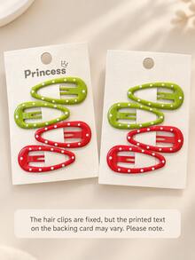 4PCS Cute Colorful Polka Dot Hollow Waterdrop Snap Hair Clips For Women, Dopamine Side Bangs Hairpins For Daily Styling - Multicolor - View 7
