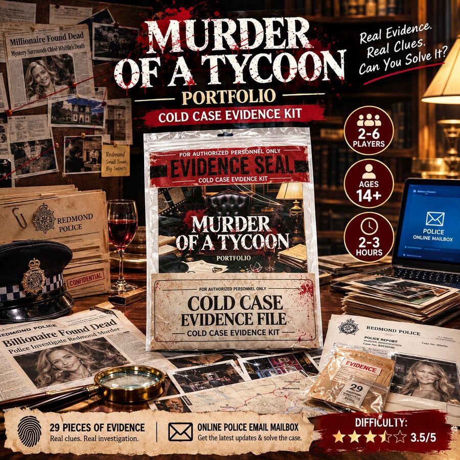 Mysterious Criminal Unsolved Mystery Board Game – Cold Case File Investigation – Detective Clues & Evidence – Solve The Crime – Suitable For Solo, Date Night & Party Groups – Millionaire Case - Millionaire Murderer - View 1