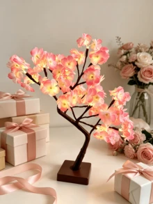 1 cái đèn bàn cây hoa anh đào 24 LED 45cm, nguồn kép USB/pin 3AA, trang trí trong nhà dịp Giáng sinh và Lễ Tạ ơn - Màu vàng - Xem 5