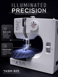 SMEGGEMS Sewing Machine With 12 Built-In Stitches, Portable Household Tabletop Design, Multi-Function Stitch Selection, Adjustable Stitch Length And Automatic Bobbin Winding - White - View 6
