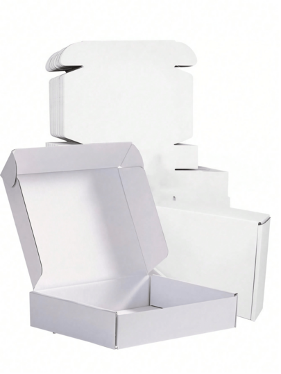 8-Pack - Sturdy White Corrugated Cardboard Boxes, Suitable For Small Business, Shipping And Packaging | Gift And Storage Boxes, Corrugated Gift Boxes For Shipping And Packaging, White Mailing Boxes, Flat Corrugated Cardboard, Document Mailing Boxes