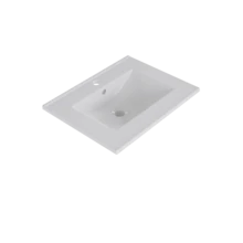 Wall-Mounted Vanity Unit 61*46*57 Cm, Fully Lacquered MDF, Two Soft-Close Drawers, Drawer Fronts With Horizontal And Vertical Patterns, Integrated Sink, White - White - View 8