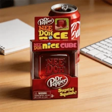 1pc Nice Cube Soda Squeeze Cube, Shiny Sequin Translucent Jelly Stress Relief Hand Toy, Window Box Packaging, Beverage Lover & Adult Stress Relief Gift Desktop Collectible Decor - Multicolor - View 4