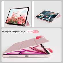 Suitable For Idea Tab 11 Tablet Protective Case, Tab M11 Case,Triple Fold Tablet Protective Cover,Intelligent Sleep Wake-Up,All Inclusive Anti Fall And Shockproof,Fashionable PU Leather, A16 Case,Suitable For IPad 11 Generation Tablet Protective Case, Case,Compatible With IPad 10 Generation, Air11 Protective Case, Pad 2 , Pad SE 11 Inch Tablet Protective Case - Pink - View 3