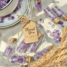 Natural Amethyst Crystal Favors, Healing Stone Gift Bags, Personalized Thank You Tags, Wedding & Party Souvenirs - Multicolor - View 7