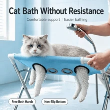 1pc Foldable Pet Bathing Stand (60*40*33cm), Portable Elevated Pet Bathing Rack With Breathable Mesh Surface, Suitable For Dog And Cat Bathing, Blow Drying And Grooming, Suitable For Large, Medium And Small Dogs And Cats, Stable Fixed Pet Bathing Accessory - 60*40*33cm - View 3