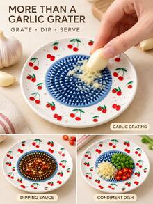 1pc/3pcs Fruit-Shaped Ceramic Garlic Grinder, High-Quality Durable Reusable Ceramic, Multi-Function Ginger & Garlic Grinding Plate, Suitable For Garlic, Ginger, Horseradish, Practical Kitchen Tool For Daily Cooking, Easy To Clean, Convenient Storage - Multicolor - View 5
