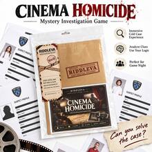 RIDDLEVA Cinema Cold Case 偵探推理桌遊 案件調查線索解謎遊戲 1-6人對戰 多人互動派對遊戲 適合家庭朋友 萬聖節聖誕禮物 - 灰色 - 查看 2