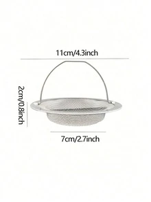 1pc Kitchen Sink Strainer Basket, Stainless Steel Fine Mesh Sink Filter With Handle, Anti-Clogging Food Catcher Drain Strainer For Kitchen Sinks, Fits Most Standard Sink Drains, Heavy Duty & Rust-Resistant - Multicolor - View 7