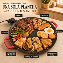 Round Non-Stick Electric Griddle With Adjustable Thermostat For Cooking And Grilling - US A Type Plug(110-127V) - View 5