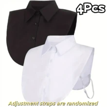 4/2/1 Pc Detachable Fake Collar, Unisex, Business Casual Versatile Sleeveless Dickey - Multicolor - View 16