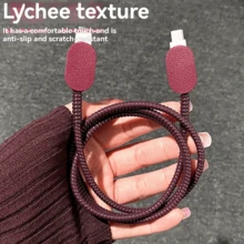 5pcs Leather Plaid Pattern Charger Protective Case, Data Cable Protective Case, Anti-Breakage Rope Wrap, Includes 20W Charging Adapter And Cable (Charger Not Included), New Style, Perfect Gift For Friends - A - View 10