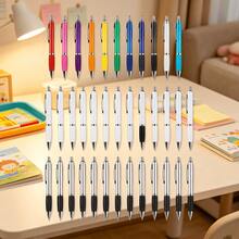 32/50pcs Multi-Color Minimalist Retractable Ballpoint Pens (32pcs/50pcs, Random Colors). Metal Clip With Colorful Non-Slip Grip, Smooth Writing. Suitable For Office, School And Daily Note-Taking, Bulk Set For Multiple Users, Practical Stationery To Improve Efficiency. - Multi-color - View 4