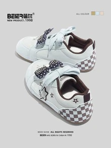 BEIER 1 Pasang Sepatu Kasual Bertali Kulit PU Star Fashion, Cocok untuk Semua Musim - Biru - View 5