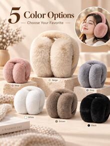 Women's Foldable Winter Ear Muffs, Cute Full Ear Coverage Warm Ear Muffs, Compact Foldable Design, Comfortable Ear Muffs, Suitable For Students, Campus, Commuting, Travel, Outdoor Walking, Daily Winter Wear, Cold Weather Accessories, Street Style, Creative Gift - Multicolor - View 7