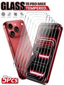 5 Packs [2026 New] 9H Tempered Glass Screen Protector Compatible With Iphone Duo/18 Pro Max/18 Pro/18/17 Pro Max/17 Pro/17 Air/17/16 Pro Max/16 Pro/16 Plus/16/15 Pro Max/15/14/13/12, HD Clear, Scratch-Resistant, Drop-Proof, Waterproof, Bubble Free Easy Install, Full Coverage - Clear - View 6