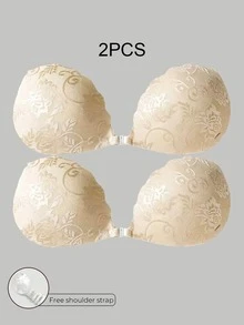 1/2/3pcs Lace Adhesive Bra, Front Closure Lift-Up Nipple Covers, Suitable For Bikini And Evening Gown For Party, Dinner, Graduation, Date, Music Festival And Other Occasions, All Year Round - Multicolor - View 8